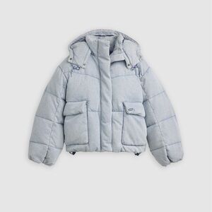 Levi's Light Blue Women's Puffer Jacket with Hood